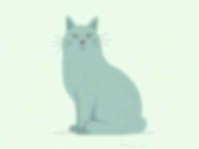 Minimalist digital portrait of a cat with clean lines and simple color palette, ideal for pet portrait illustration.